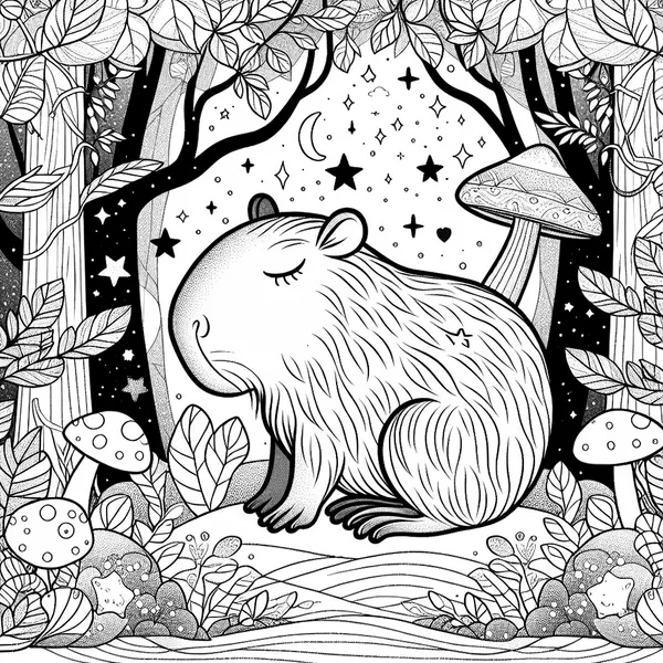 Mystical Capybara in the Enchanted Forest