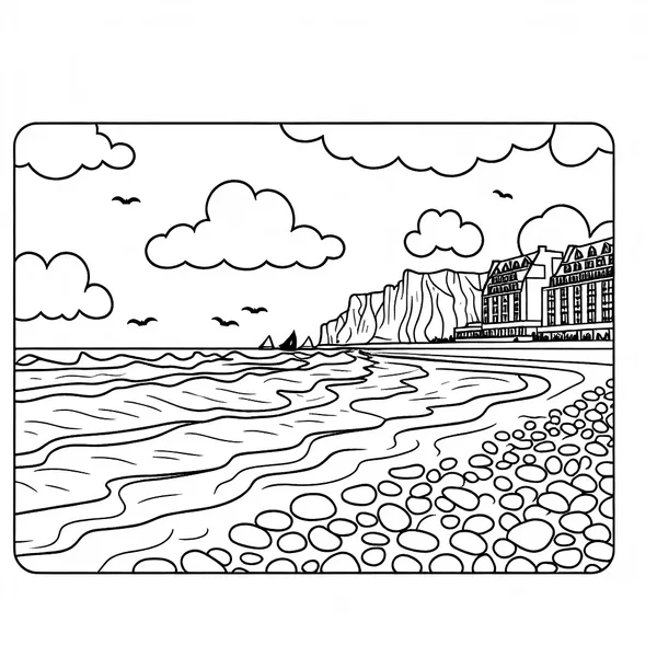 Normandy Beach Coloring Page