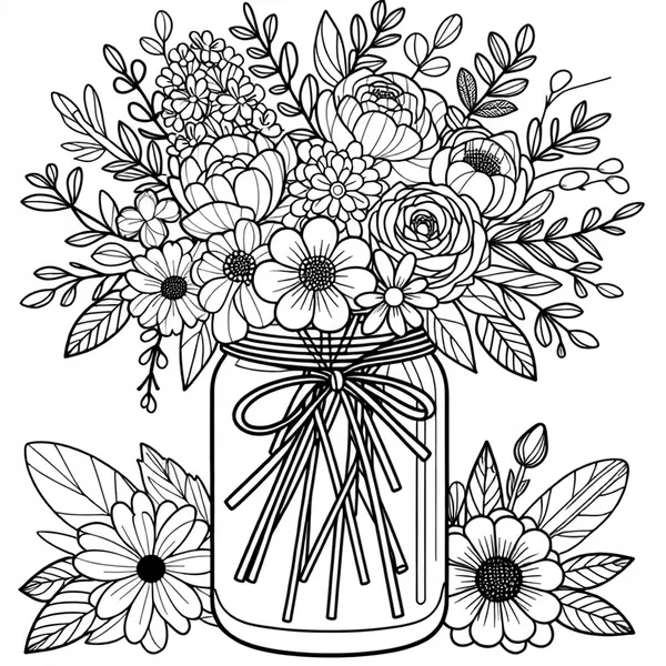 Mason Jar of Flowers