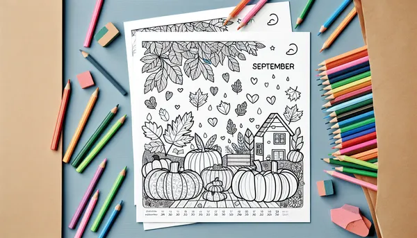 September coloring pages feature image