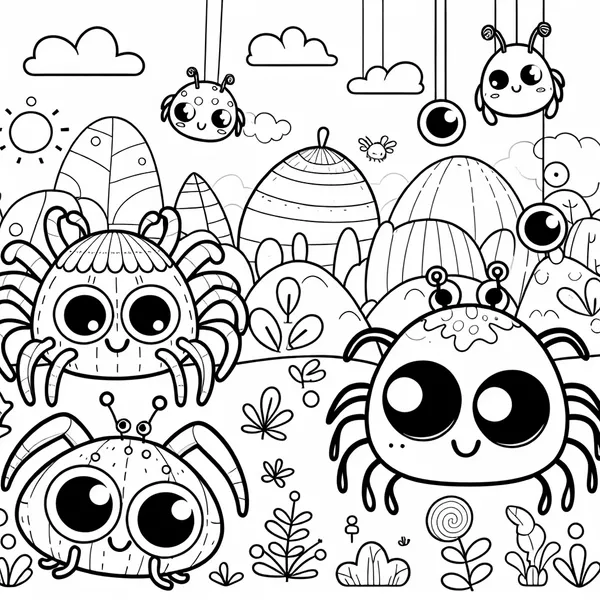 Cartoon Spider Friends