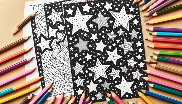 Stars coloring pages feature image