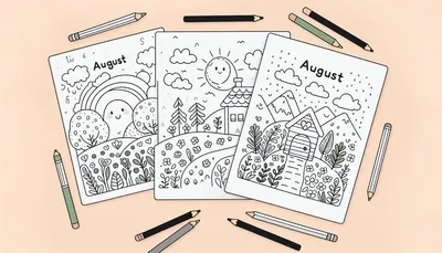 August coloring pages feature image