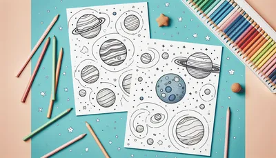 Planets coloring pages feature image