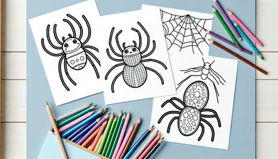 Spider coloring pages feature image